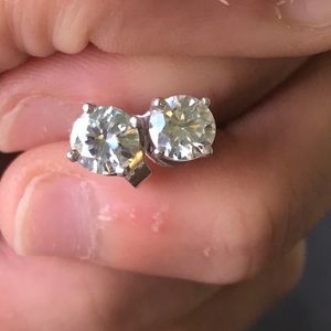 Blue moissanite earrings